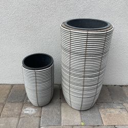 Set of 2 Cloth Whicker Flower Pots