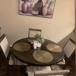 Grey Wooden Dinner Table 