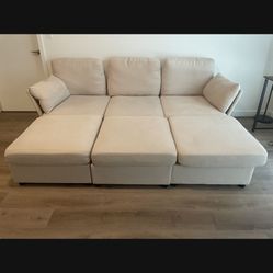 Beige Sectional Couch 