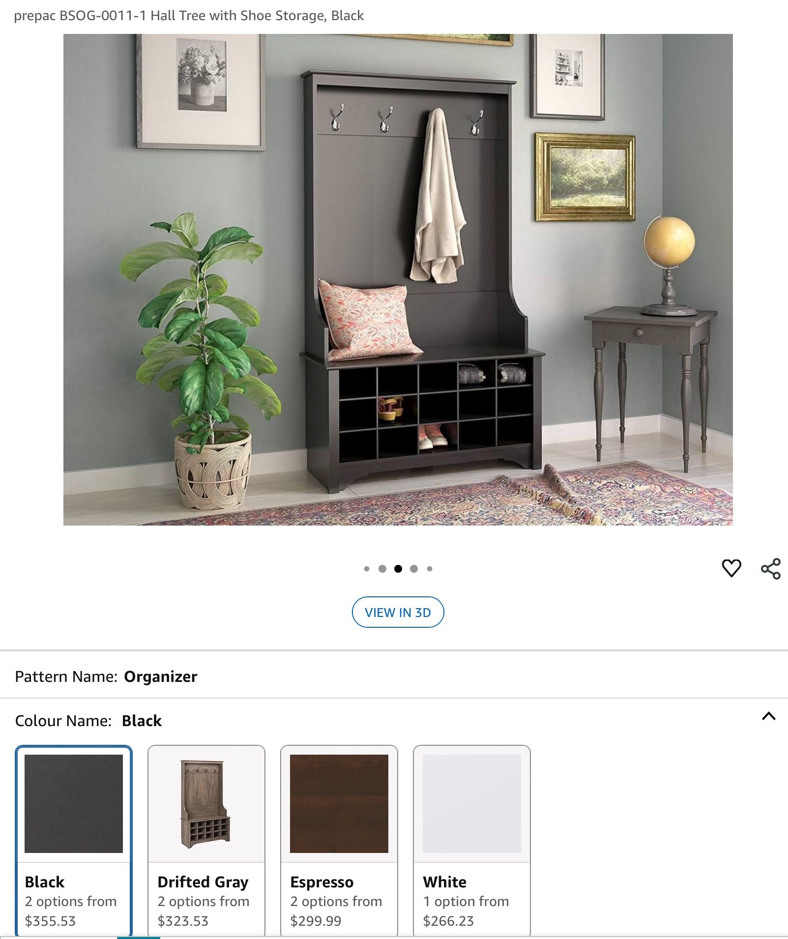 Brand New Prepac Narrow Hall Tree with Shoe Storage