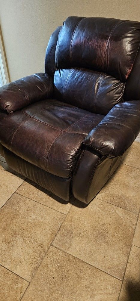 FREE Brown Leather Recliner ,a Black Couch