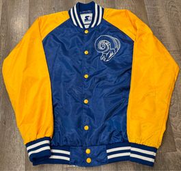 Los Angeles Rams Lead Off Varsity Satin Starter Bomber Jacket size XL
