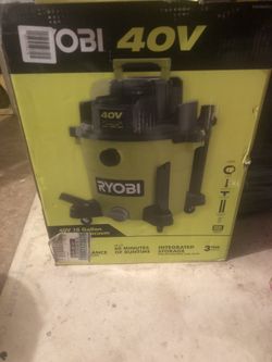 Brand New 40 Volt 10 Gallon Ryobi Wet/dry Vacuum