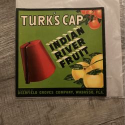 (3) Turk’s Cap Indian River Fruit Original Crate Label