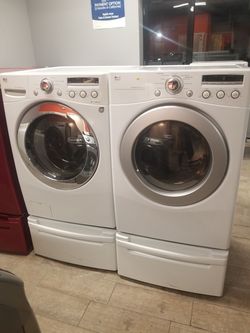 LG front loader wash and gas dryer set