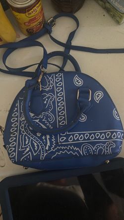 Blue Bandana Print Dome Handbag