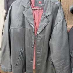 Black Leather Jacket XL Mens