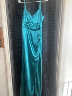 Teal Satin Dress