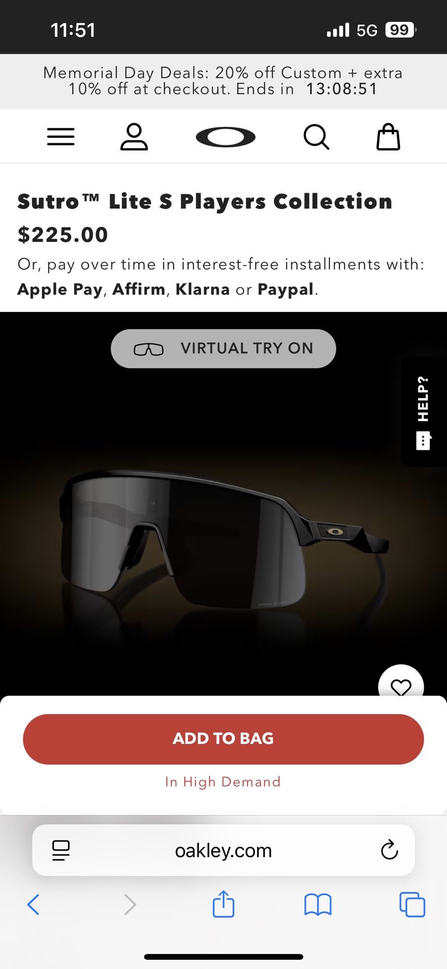 Oakley Shades (Sutro Lite S Players Collection)