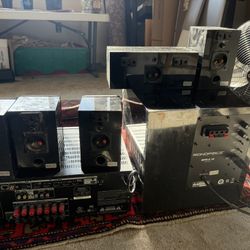 Denon 5.1 Home Theater System – Receiver + Subwoofer + 5 Speakers (7-Piece Set) 