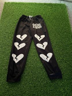 Heartbeat Drives Love Black Jogger Sweatpants