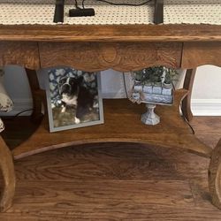 Antique Oak Library Table