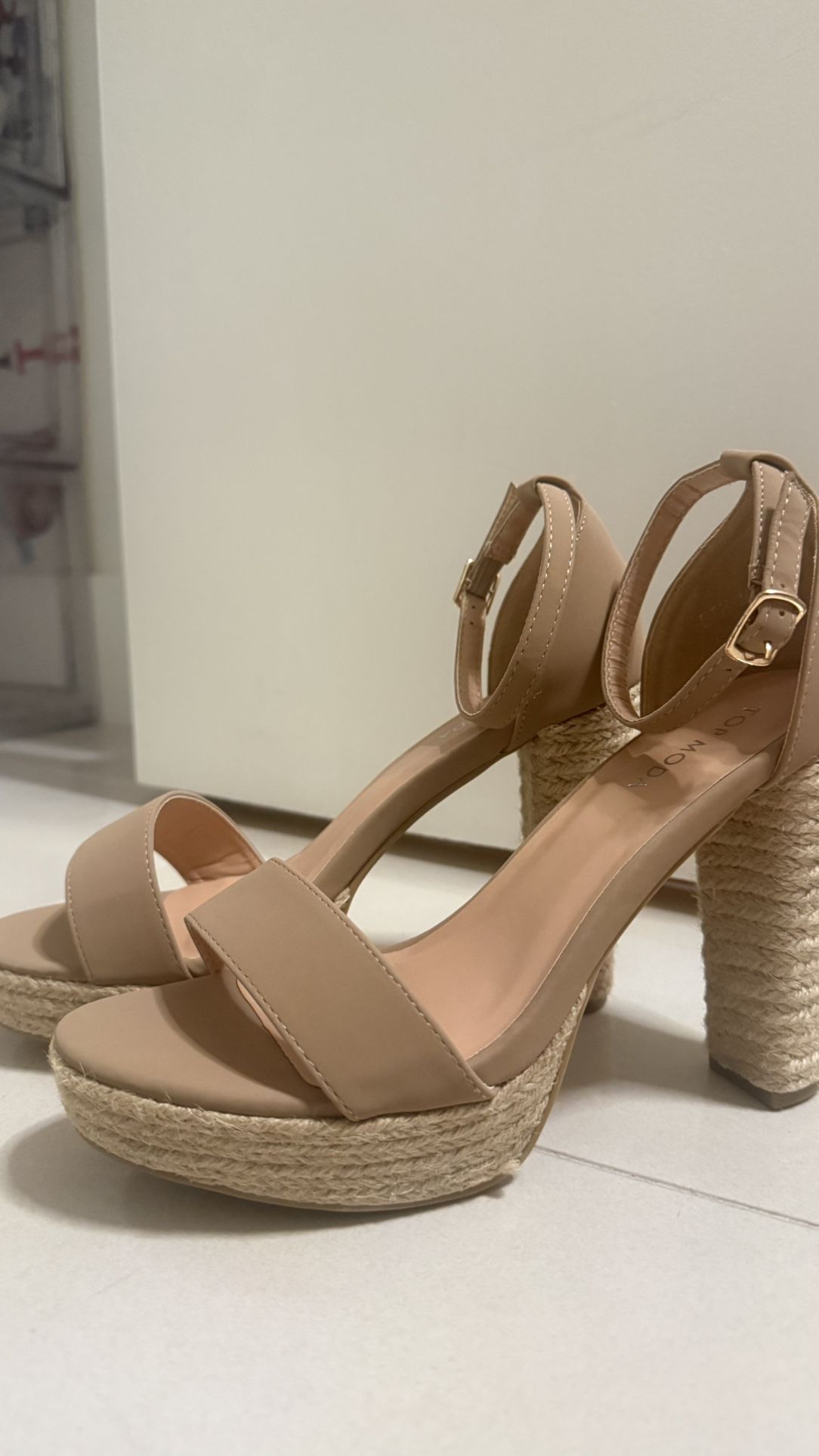 Nude Espadrille Heel