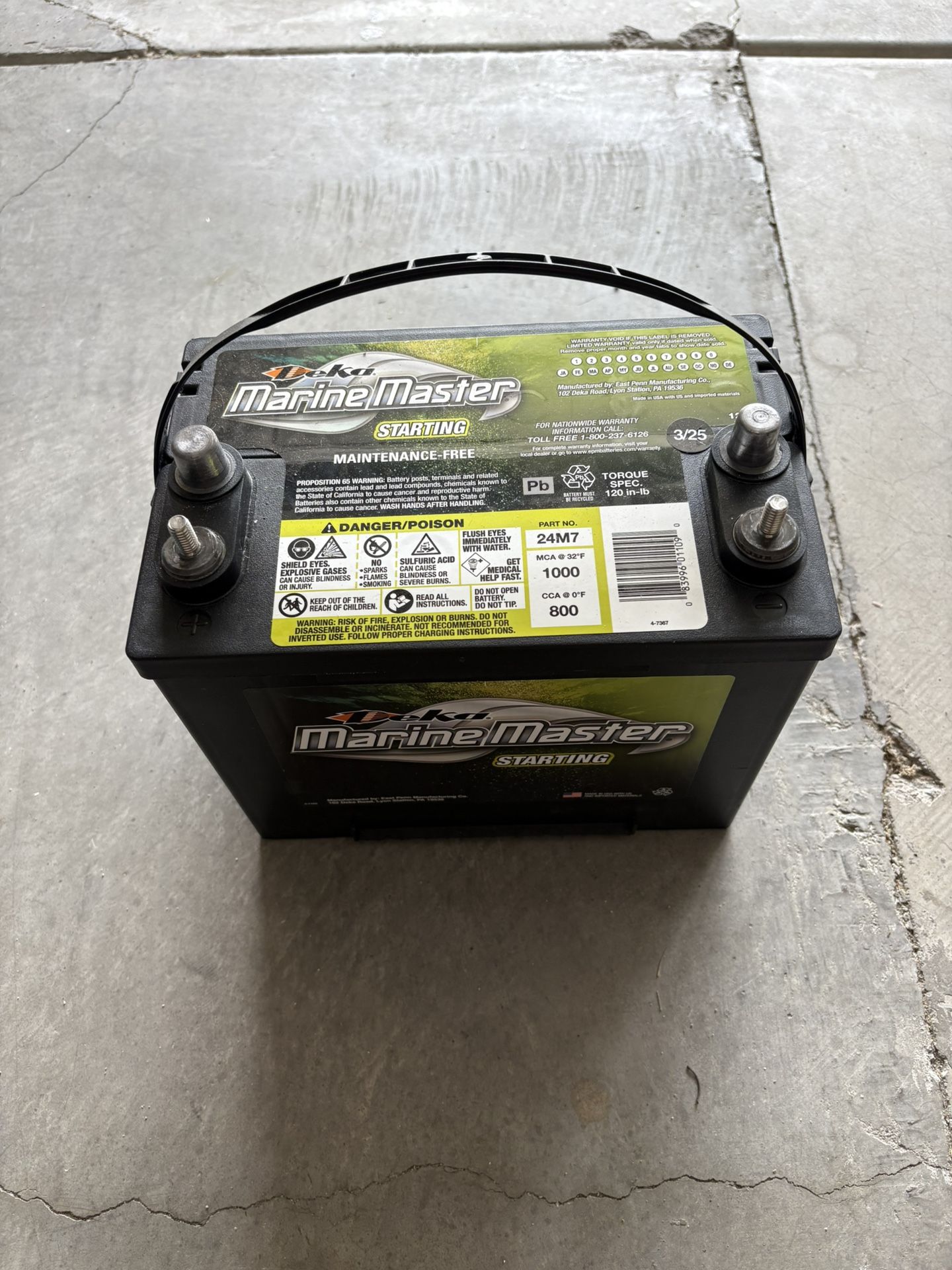 deka marine master starting battery