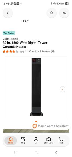 30 in. 1500-Watt Digital Tower Ceramic Heater