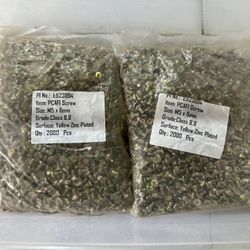 LOT OF 4000* M5 x 8mm Yellow Zinc Plated Circuit Breaker Screws