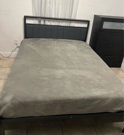 Queen bed frame new with USB charger cable
