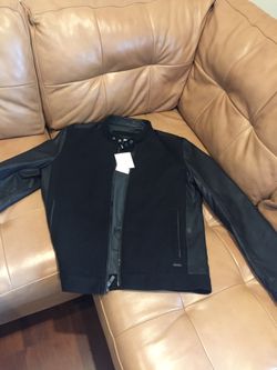 Calvin Klein wool and faux leather
