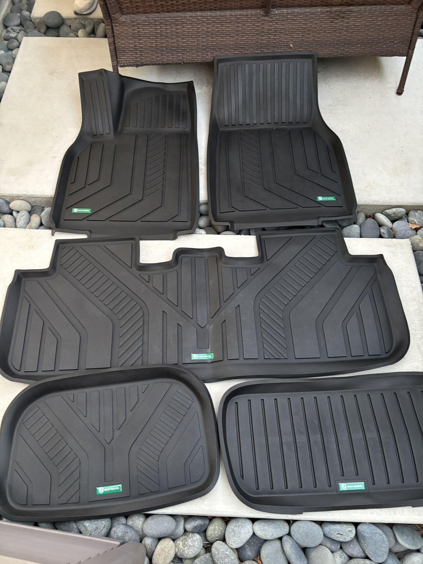 YHTAUTO Floor Mats Fit Tesla Model Y Juniper 2025 2026, All Weather TPE Frunk Trunk Cargo Liner Front & Rear Storage Mats
