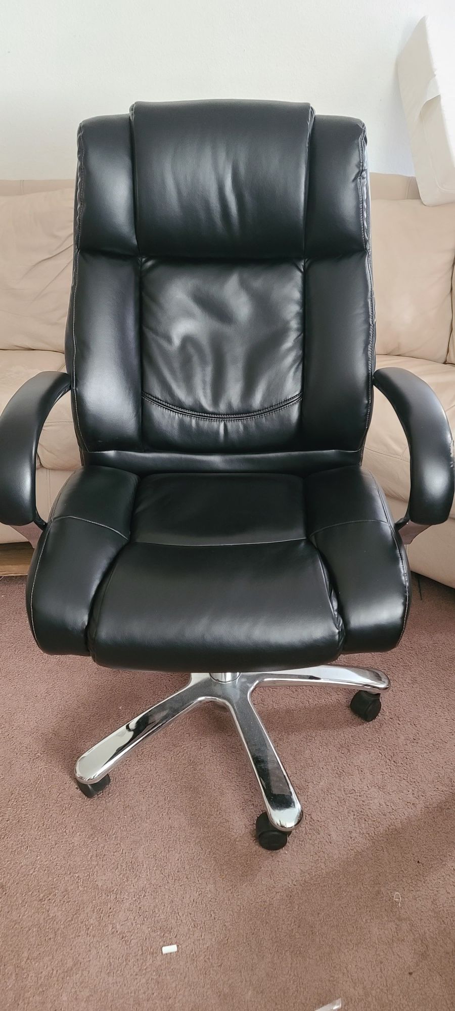 Black leather office chair...