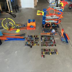 🔥 Hot Wheels Ultimate Garage + Vertical Launch Kit + Tracks + 100+ Cars – $345 OBO 🔥