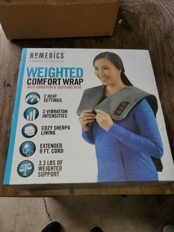 Homedics weighted heating pad , 3.3lbs heated w/vibration