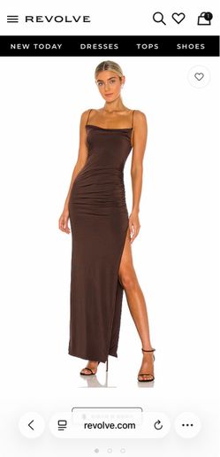 Lovers + Friends Odessa Gown – Espresso Brown | Size Small