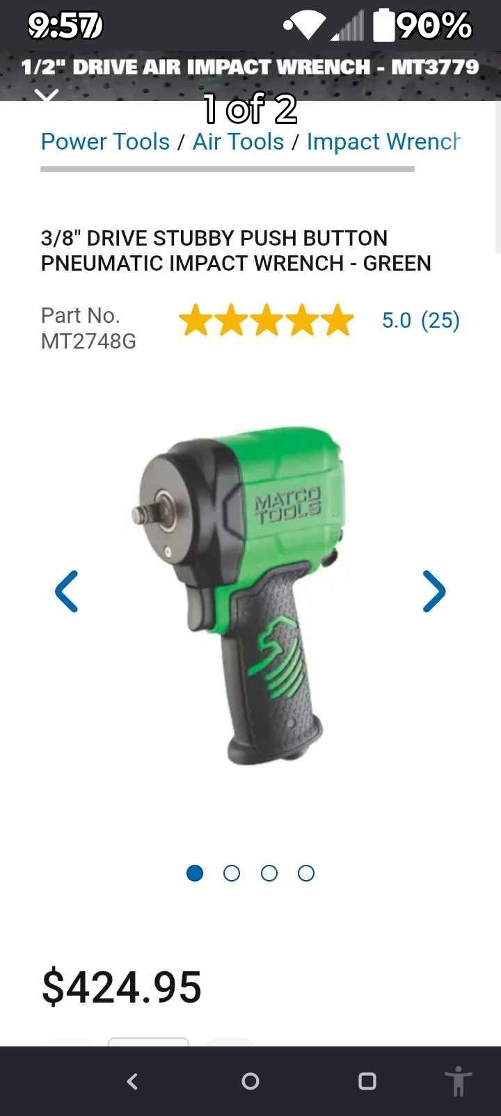 Matco Tools 3/8 Drive Impact stubby