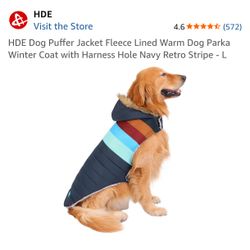 Retro style - Dog Puffer Jacket- Size Large