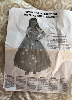 Princess Lighting Dress Size Small