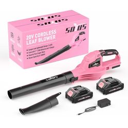SOYUS Soplador de hojas, soplador de hojas de 20 V inalámbrico con batería de 2x2.0Ah y cargador, sopladores eléctricos de hojas de 150 MPH con modo d