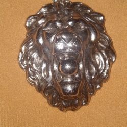 Vintage Brass Possibly Copper/metal Lion Head With Chain Necklace