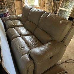 Electric Recliner Leather  Couch