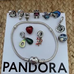 Authentic Pandora Bracelet With Charms 