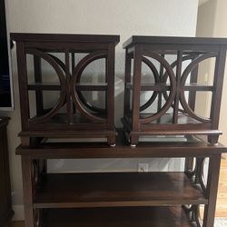 Wooden Shelf  With Matching Side Tables 