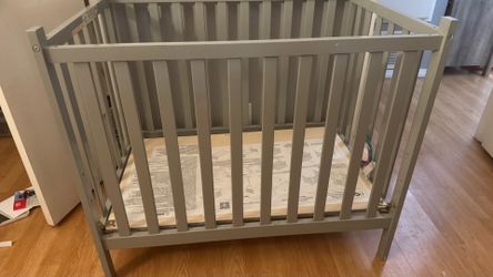 Grey Mini Crib - $35