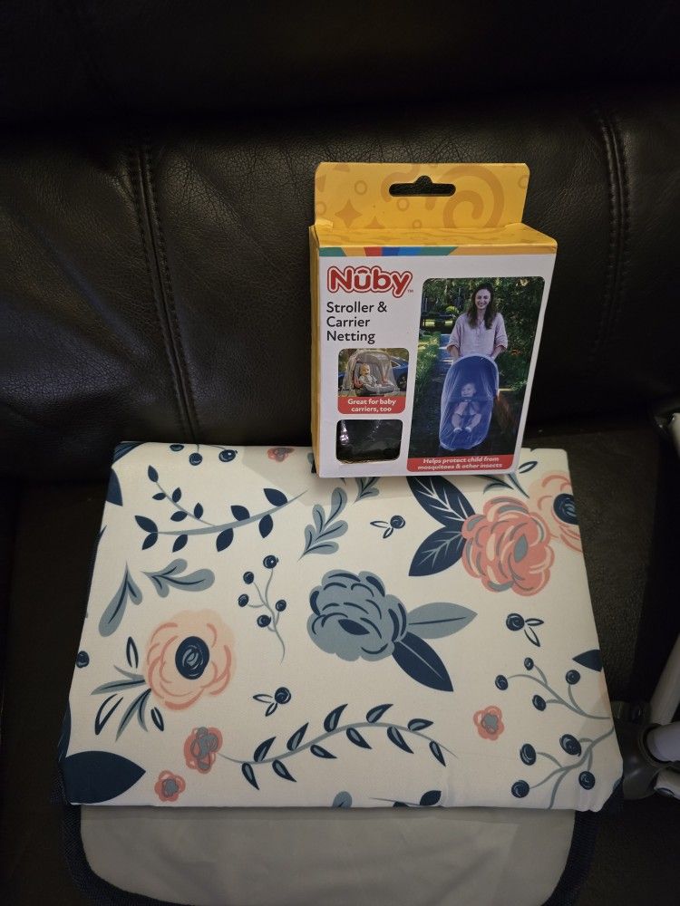 Baby Changing Pad (New) And Stroller Net