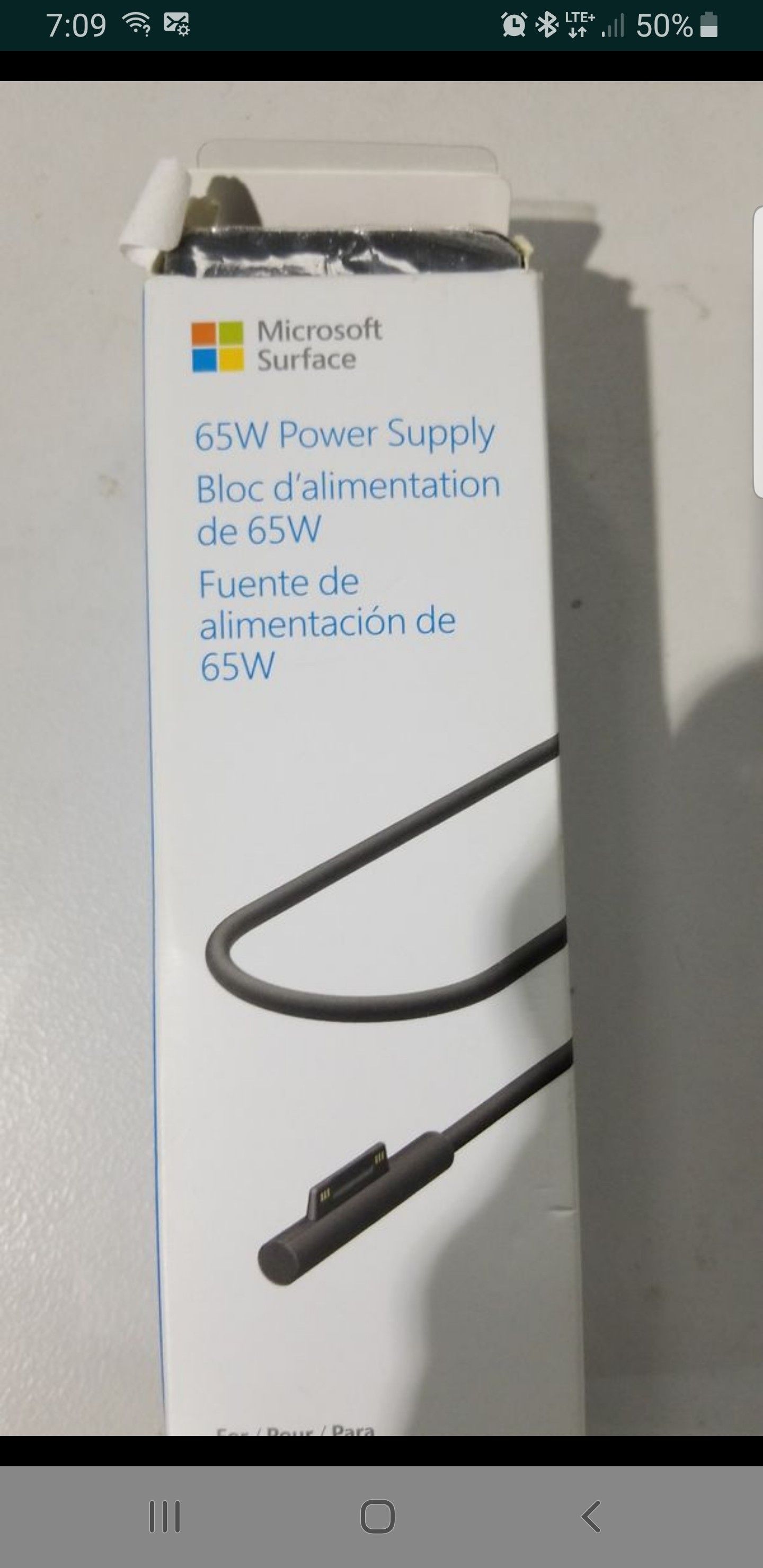 microsoft surface power supply 65 w