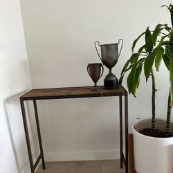 Wood And Metal Console Table