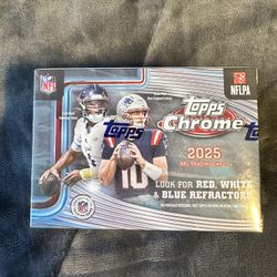 2025 Topps Chrome NFL Football Value Box Factory Sealed