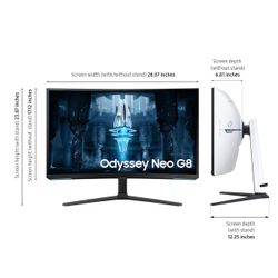 Samsung 32" Odyssey Neo G8 (G85NB) 4K UHD 240Hz  G-Sync 1000R Curved Gaming Monitor.