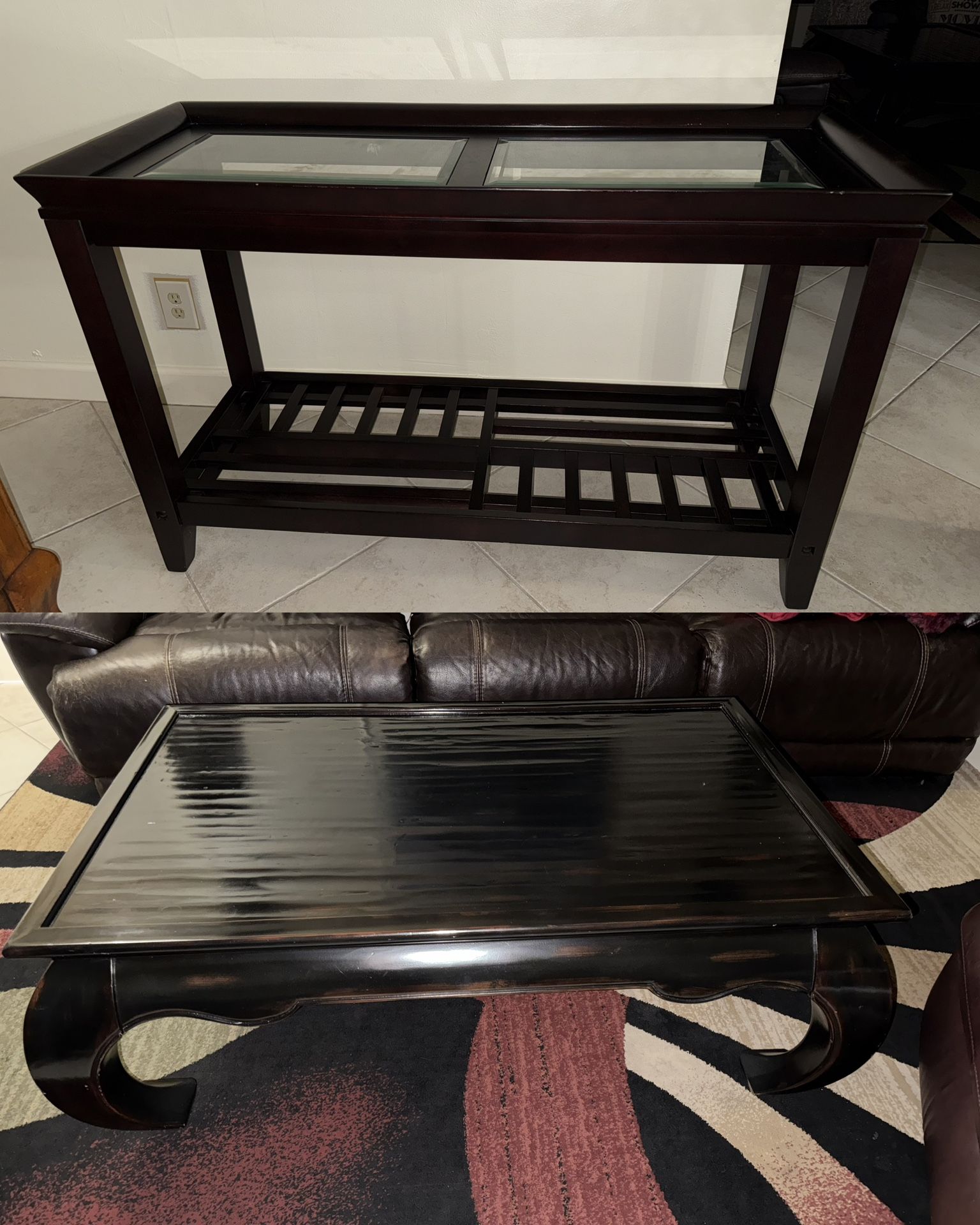 Piece Furniture Set: Console Table & Coffee Table (Wood)