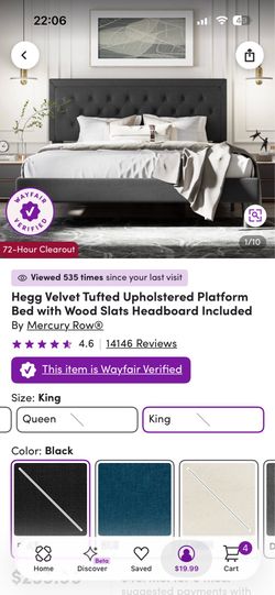 King size bed frame