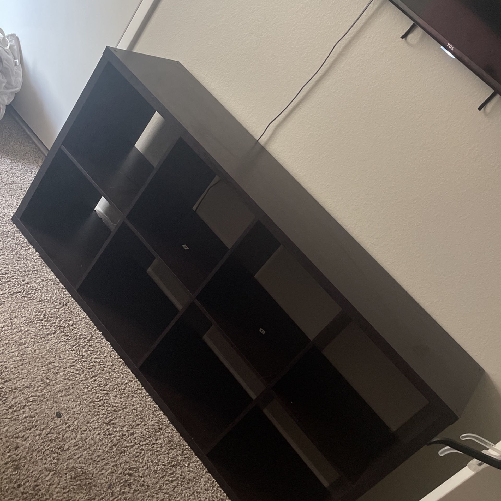 Dark Brown 8 Cubby Storage Shelf 