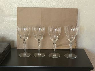 Princess House Goblets with Etched Floral Design