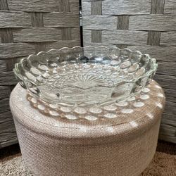Large Distinctive Vintage Glass Serving Bowl