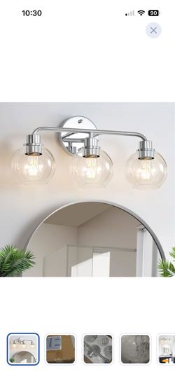 Light fixture chrome vanity