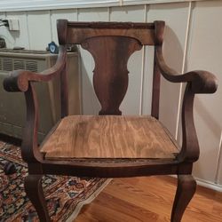 Antique Wood Shield Back Chair Frame OBO
