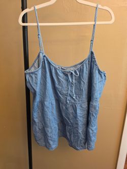 Old Navy Light Blue Demin Spaghetti-Strap Top Size XXL