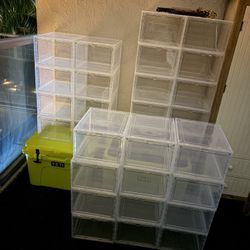 30 Clear Plastic Shoe Boxes With Magnetic Close Lids 